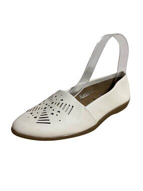 A2 by Aerosoles Womens Trend Right Flats Size 6 White Perforated Design